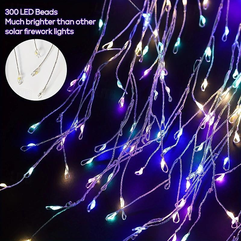 Solar Pathway Lawn Light Outdoor Waterproof IP65 - 3 Copper Wire String Lights, 300 LED, 3 Lighting Modes for Garden, Courtyard, Path, Terrace 2026 - $39.99 –P8