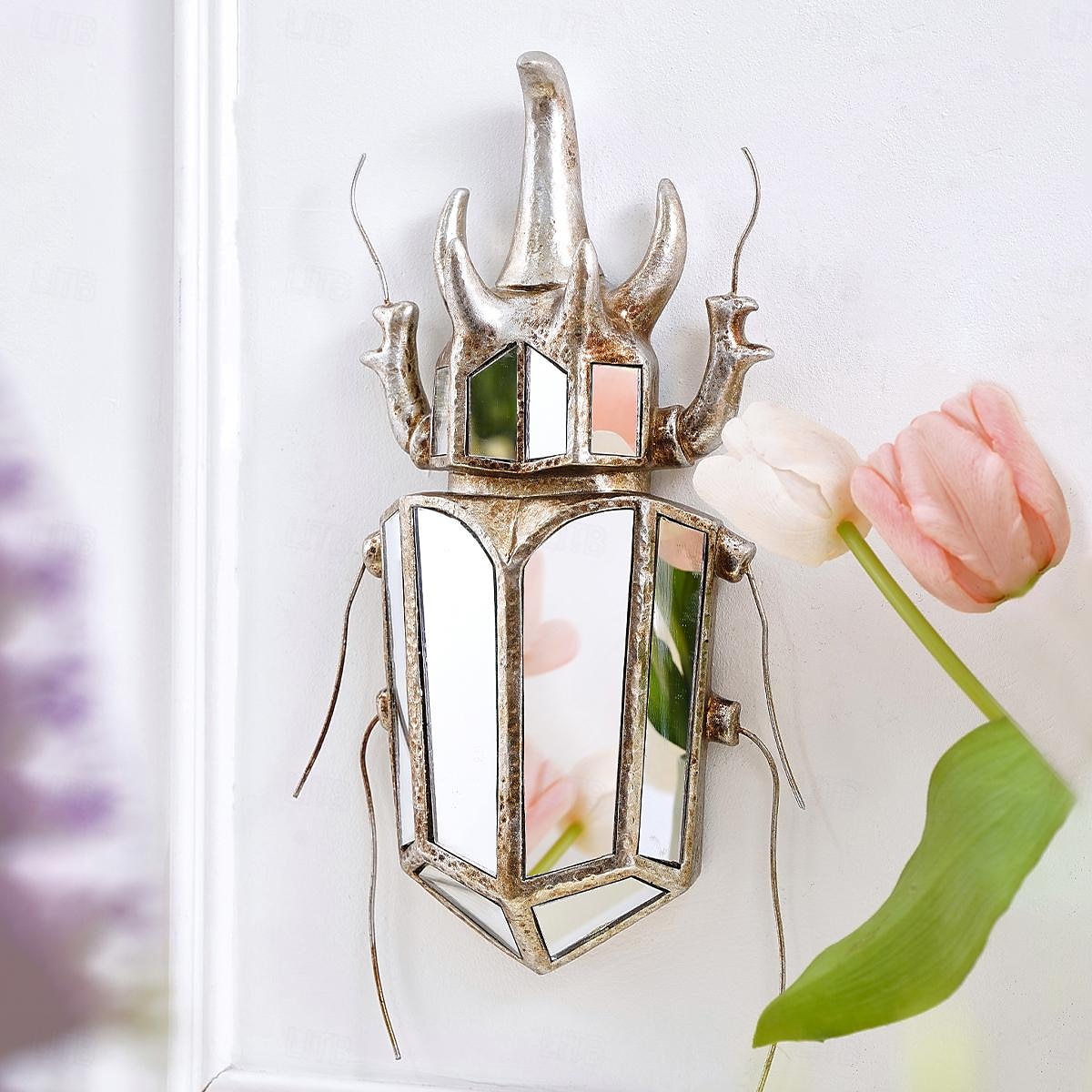Einhornkäfer Spiegel Design Wanddekoration Gold Wanddekoration Käfer Glas verspiegelt handgefertigt 3 2025 - $41.99 –P9