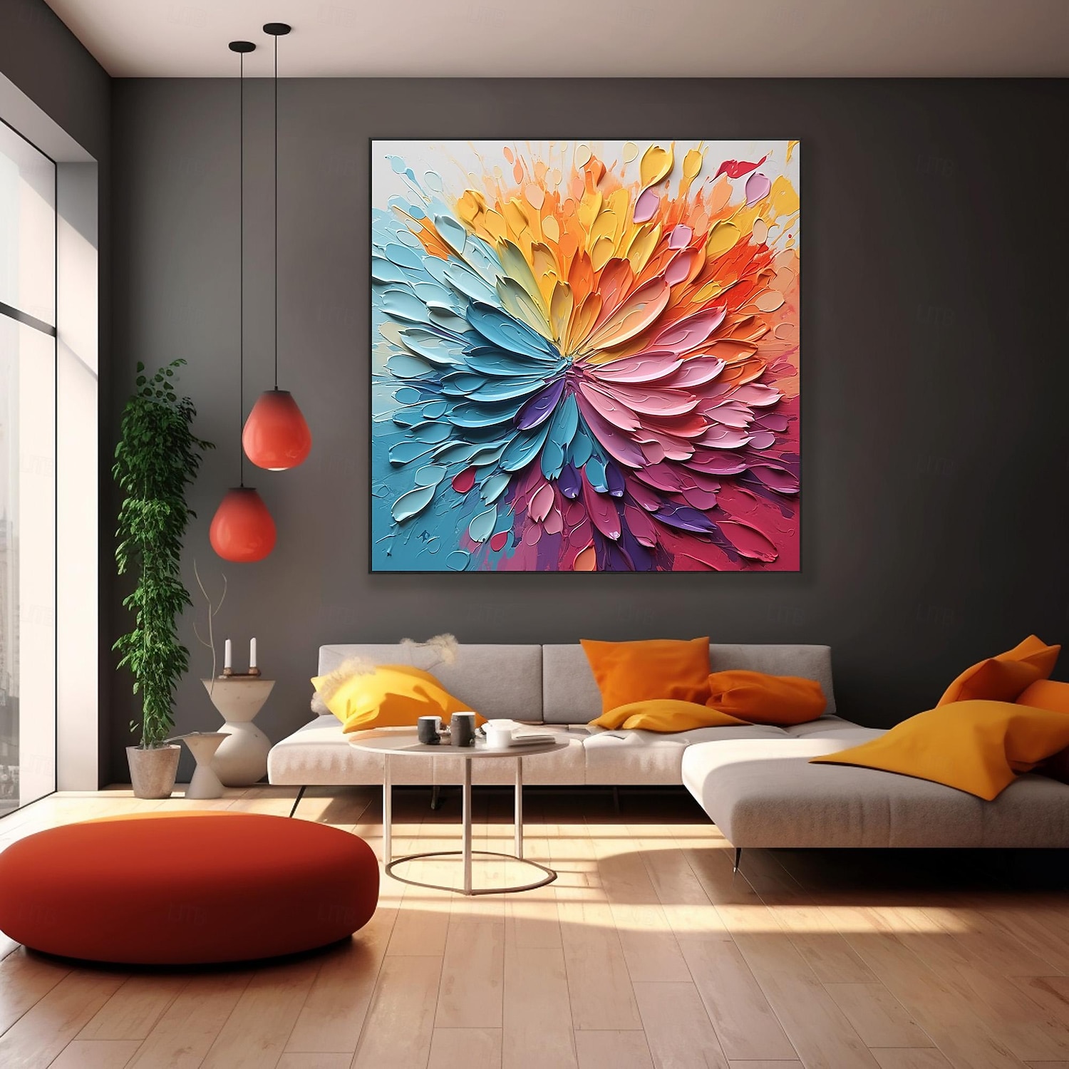 2025年 手作りのオリジナルカラーの厚い質感の油絵キャンバス壁アート絵画家の装飾用ストレッチフレーム付き/内枠なしの絵画  コレクション – $162.99 –P2