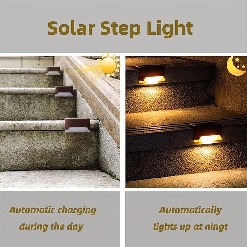 8pcs Solar Step Lights Solar Outdoor Courtyard Lights for Fence Steps Stairs Decks Fences Paths Patio Pathway 2025 - $25.99 –P6