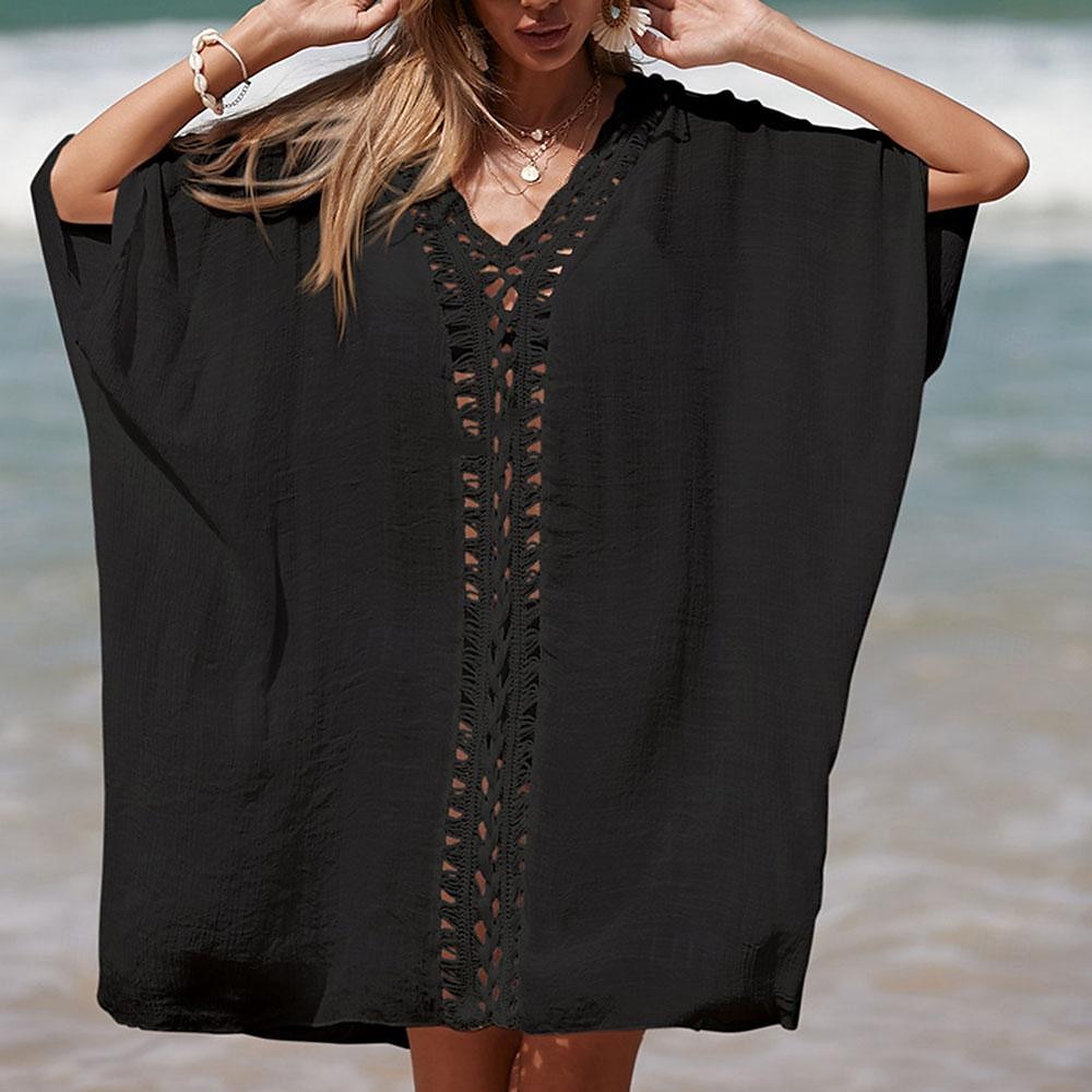 Robe de plage pour femmes avec découpe vêtements de vacances sans manches couleur noire blanche bleue de 2025 ? $25.99 –P6