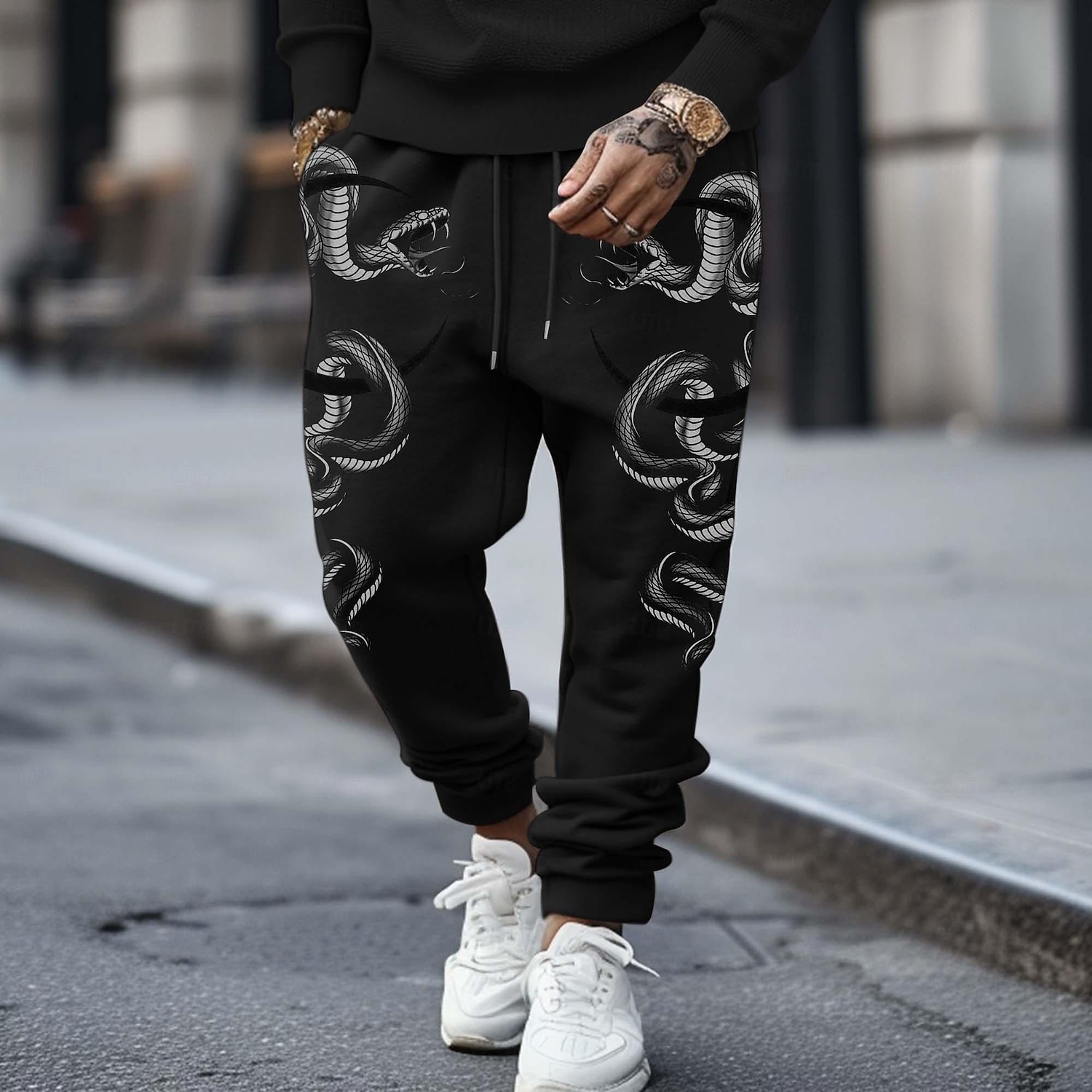 Herren Punk Gothic Schlange Jogginghose Trainingshose Jogginghose Jogger Hosen Hose 3D-Druck Mittlere Taillenlinie Party Strasse Urlaub Frühling Herbst Regular Fit Mikro-elastisch 2025 - $22.99 –P12