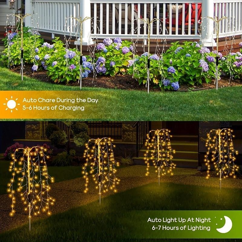 Solar Pathway Lawn Light Outdoor Waterproof IP65 - 3 Copper Wire String Lights, 300 LED, 3 Lighting Modes for Garden, Courtyard, Path, Terrace 2026 - $39.99 –P6