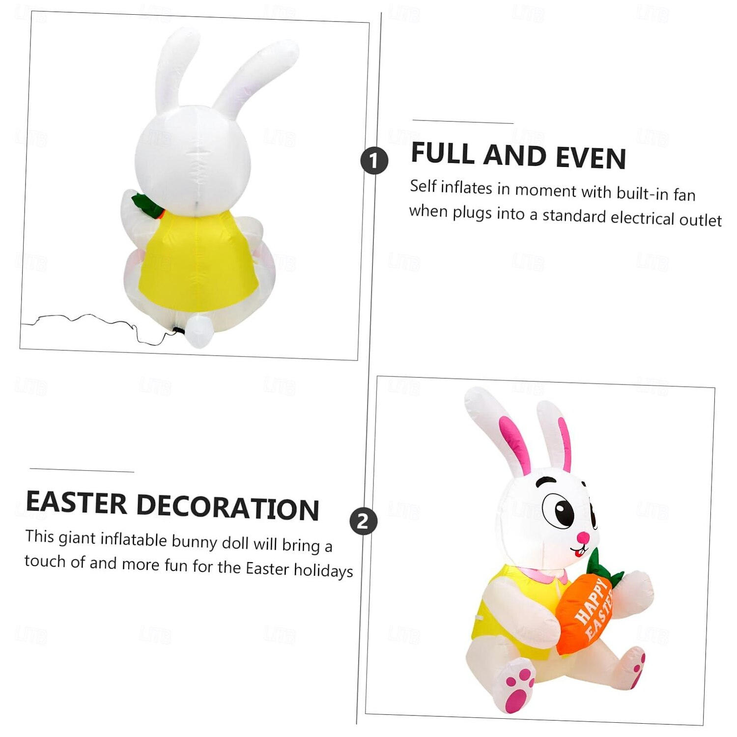 Easter Inflatable Bunny Eggs 1.5 meters with lights light up holiday decoration props 2025 - $78.99 –P4