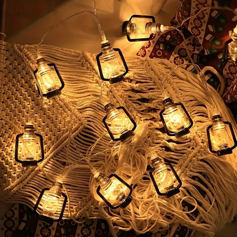 10/20 led 1.5/3 m lanterna luci della stringa bottiglia di cherosene led lampada della stringa retro lanterna casa festa vacanza eid mubarak decorazione del giardino lampada della stringa del 2025 a $7.99 –P5