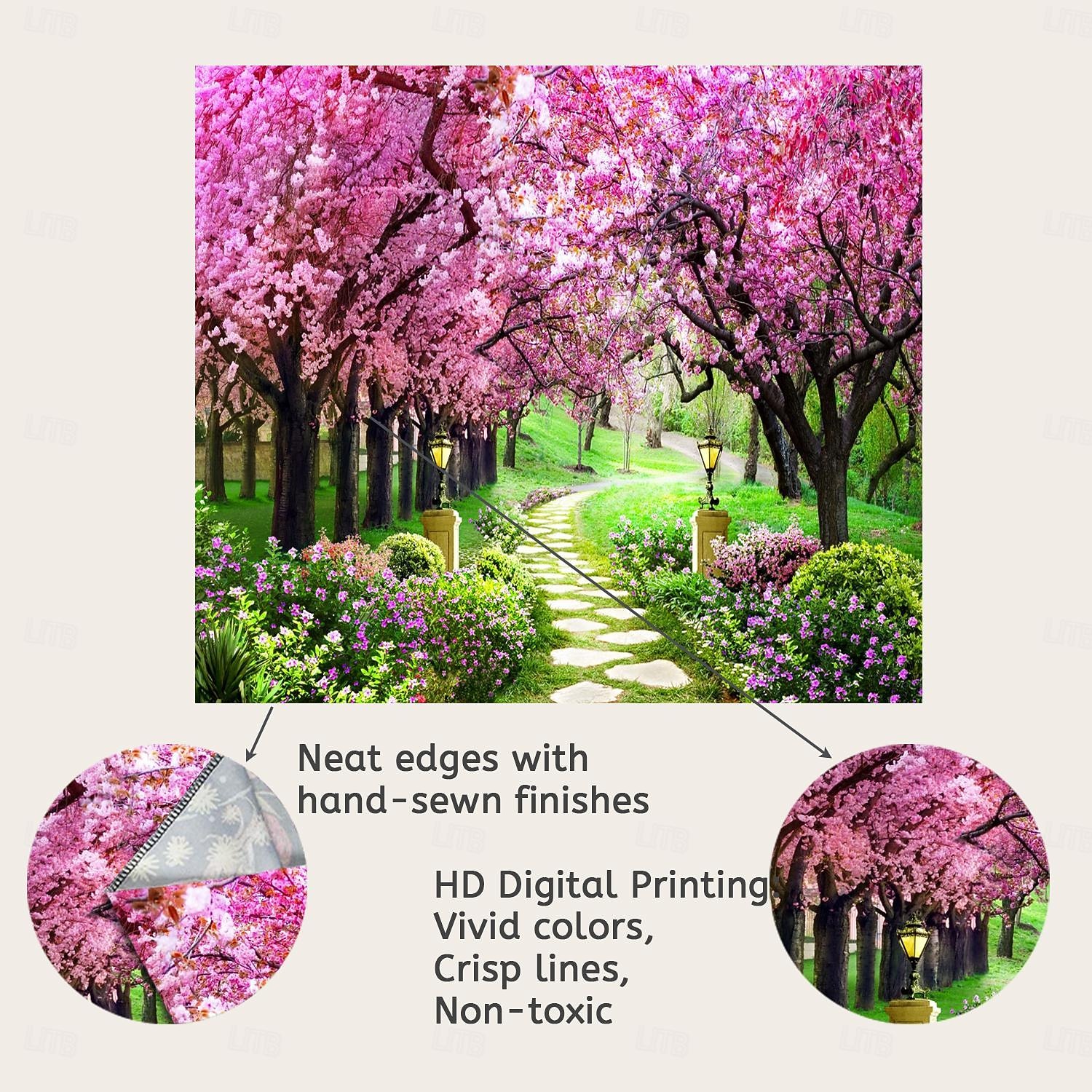 valentinsdag veggteppe kunst dekor teppe gardin piknik duk hengende hjem soverom stue sovesal dekorasjon natur landskap hage tre blomst blomst sti 2026 - $19.99 –P2