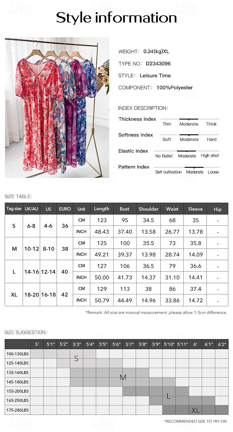 Women's EU / US Size Long Dress Maxi Dress Sundress Summer Dress Boho Dress Elegant Bohemia Tropical Puff Sleeve Vacation Date Beach Slim Graphic Paisley Short Sleeve V Neck Pink Red Blue Green 2025 - $32.99 –P3