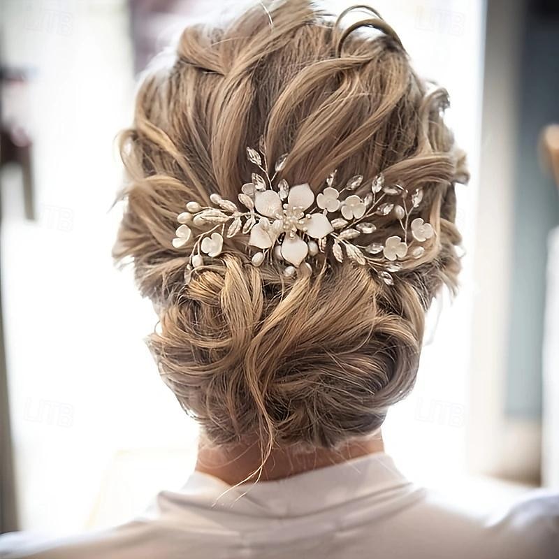 peigne à cheveux de mariage doré, peigne à cheveux de mariée, peigne à cheveux en strass, peigne à cheveux en cristal, pince à cheveux de mariage de 2025 ? $16.49 –P6