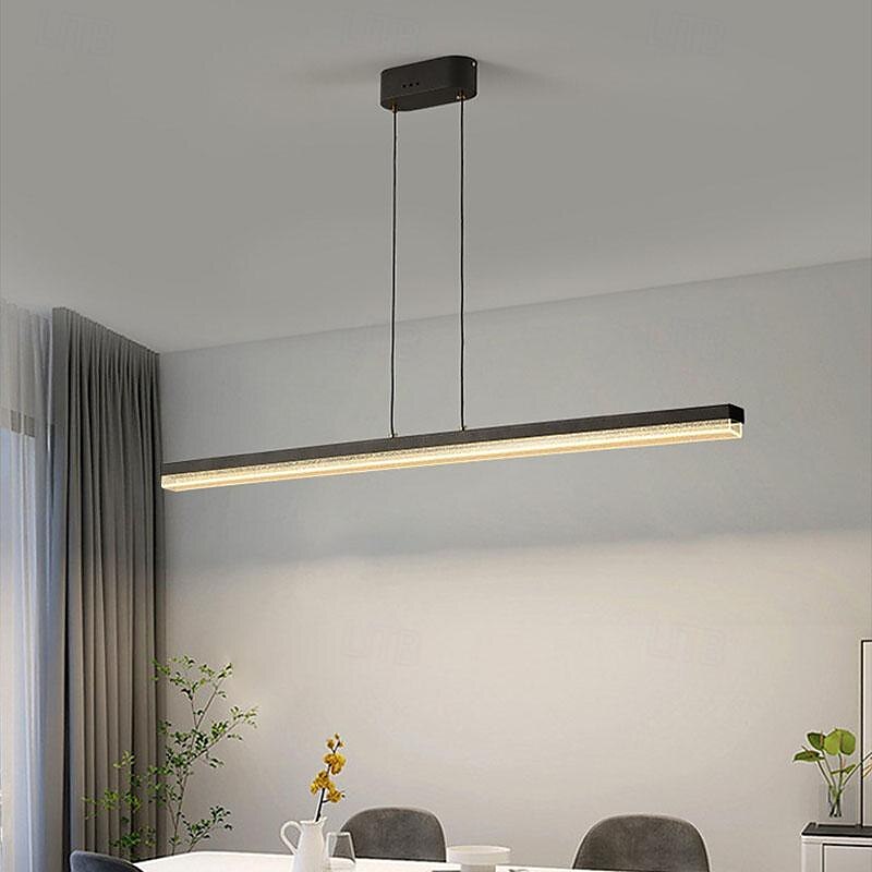 led taklampe dimbar 120cm linjedesign akryl metall taklamper for stue kontor 85-265v 2025 - $249.99 –P6