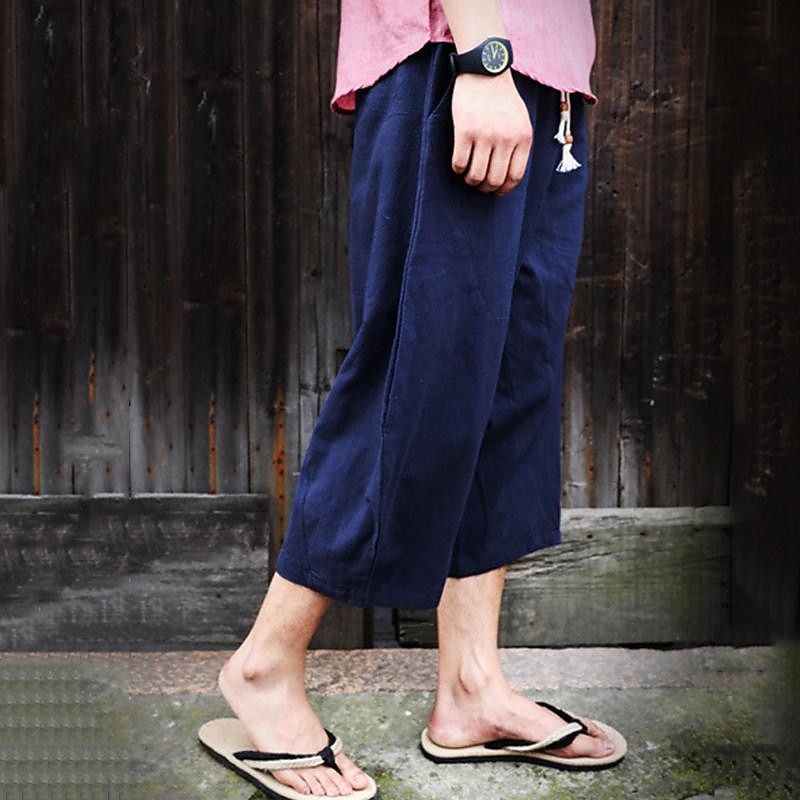 Bărbați Pantaloni de in Pantaloni de vară Pantaloni de plajă Cordon Buzunar Talie elastică Simplu Confort Respirabil Lungime gambă Zilnic Plajă Vacanță Hawaiană Boho Gri Închis 2026 - $22.99 –P9