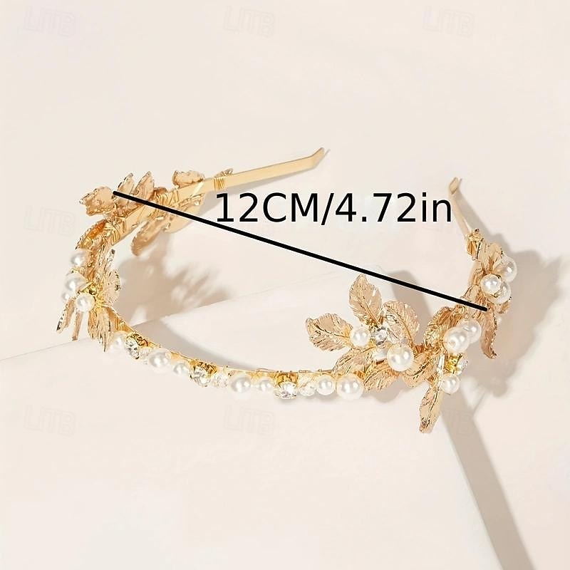 1 шт., повязка на голову с декором из искусственного жемчуга, золотой обруч для волос в стиле барокко, элегантная повязка на голову, свадебная вечеринка, аксессуары для волос для женщин 2026 - $9.99 –P3