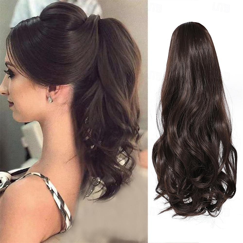 estensione dei capelli coda di cavallo con coulisse 16 pollici sintetici corti ricci ondulati estensioni coda di cavallo finte clip morbida naturale in coda di cavallo posticci per le donne del 2025 a $9.99 –P8