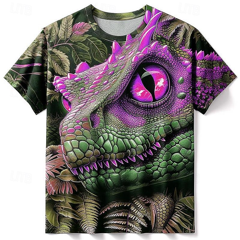 Bărbați Grafic Animal Dinozaur Tricou Manșon scurt Tricou Tipărire 3D Stil Nautic Cămașă Designer Casual Subcultura Sport exterior Concediu Ieșire Albastru piscină Mov Portocaliu Primavara vara 2026 - $19.49 –P7