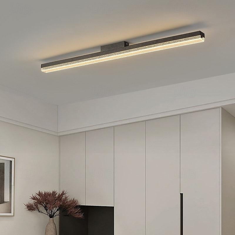 led taklampe dimbar 120cm linjedesign akryl metall taklamper for stue kontor 85-265v 2025 - $249.99 –P7