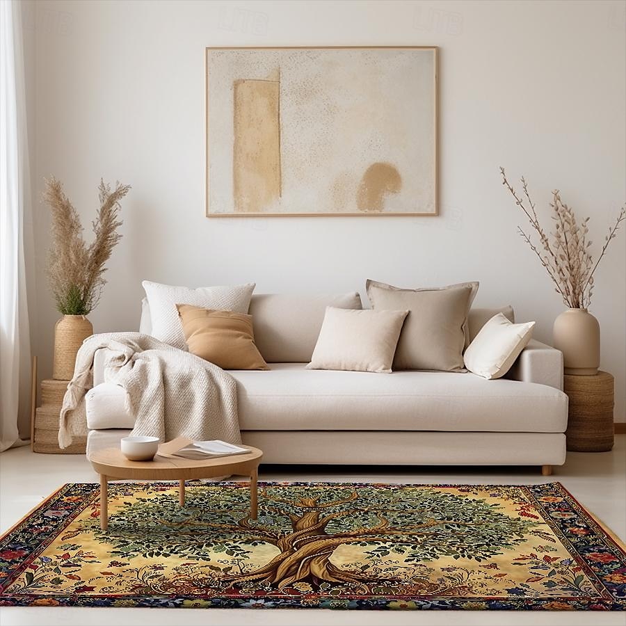Baum des Lebens, Vintage-Boho-Teppich, Küchenmatte, rutschfeste, ölbeständige Bodenmatte, Wohnzimmerteppich, Innen- und Außenmatte, Schlafzimmerdekoration, Badezimmermatte, Eingangsteppich, Fußmatte 2025 - $15.49 –P12
