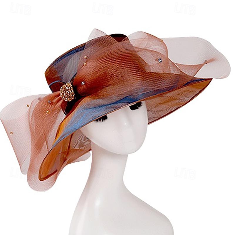 Elegante Retrò Vintage Derby Copricapo Cappello Cappello da chiesa Gentildonna Nobildonna Costume Per donna San Valentino Derby Ricevimento di matrimonio Ascot Adulti Cappello Primavera & Estate del 2026 a $50.99 –P5