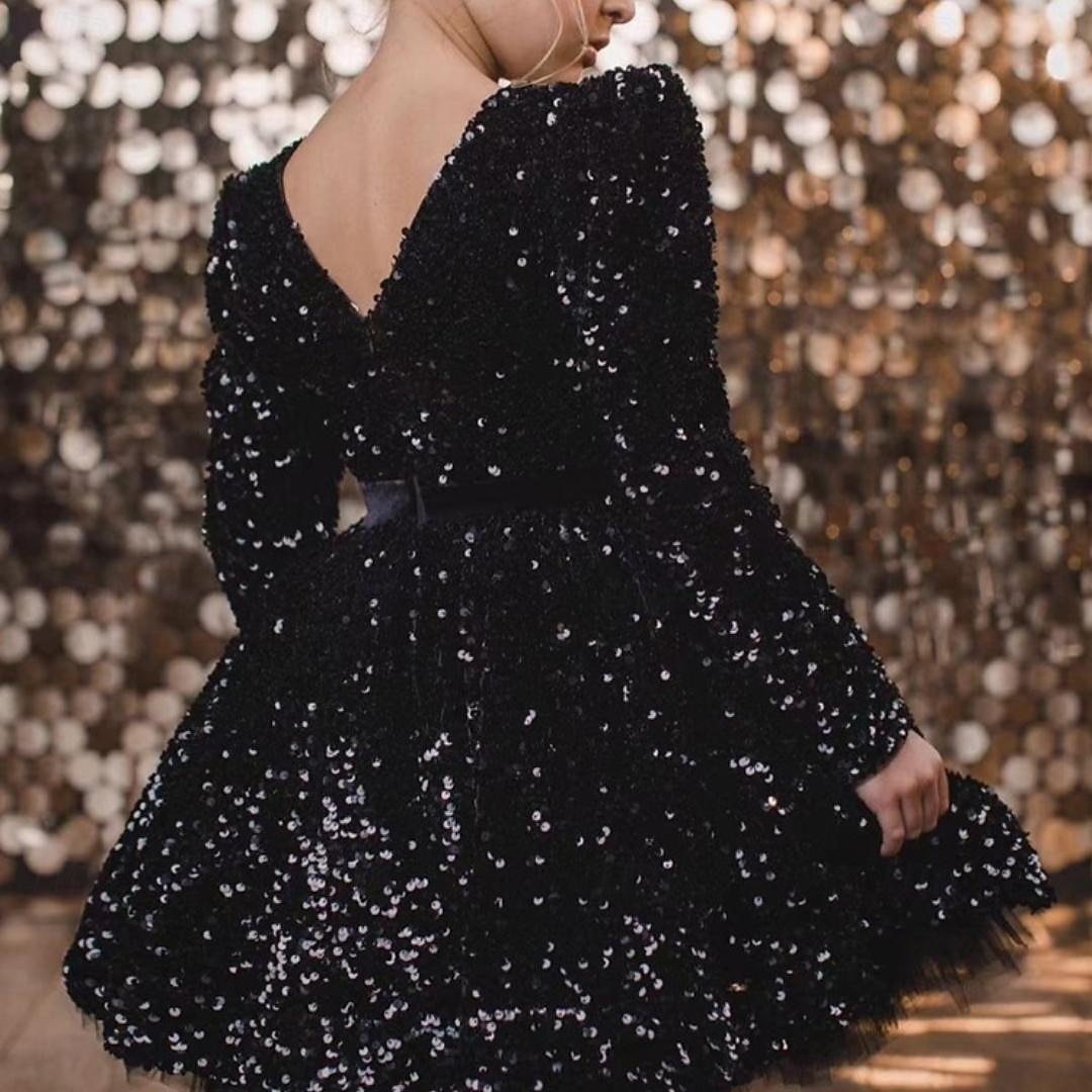 Kinderen Voor meisjes Feestjurk Effen Kleur Lange mouw Prestatie Netstof Prinses Zoet Netstof Halverwege kuit Schede jurk Tule-jurk Zomer Lente Herfst Kinderen Zilver Zwart 2025 - $83.99 –P4