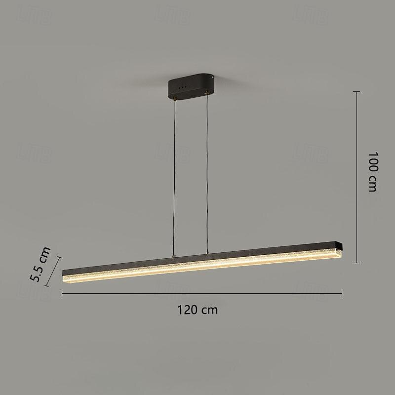 led taklampe dimbar 120cm linjedesign akryl metall taklamper for stue kontor 85-265v 2025 - $249.99 –P2