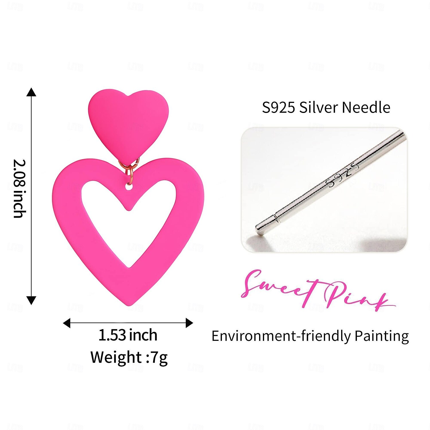 náušnice s dvojitým srdcem z 50. let 50. léta 20. století rockbility retro vintage styl visací náušnice srdíčka pro ženy láska srdce visací náušnice valentýna dárek ke dni matek 2025 - $16.49 –P1