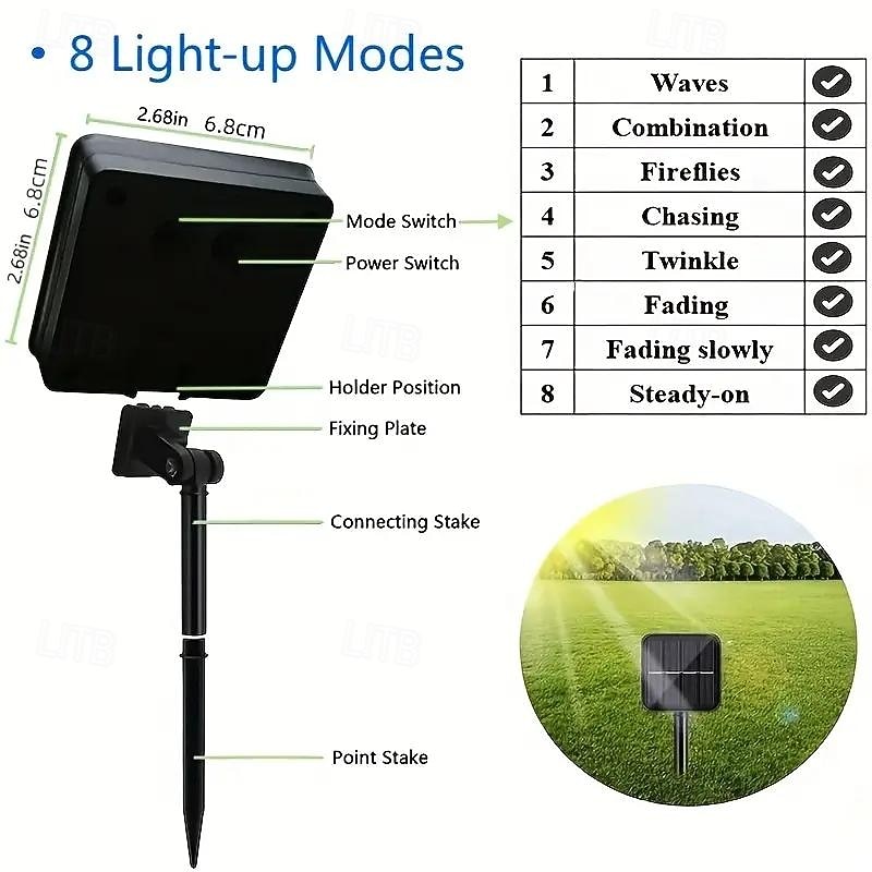 2026年 ソーラー人工ロータスフラワーストリングライト 2m 20LED 5m 50LED 屋外防水 LED ナイトライト プール用 ロータスランプ 庭の池の噴水 クリスマスパーティーの装飾 (5/12 ロータス)  コレクション – $18.99 –P8