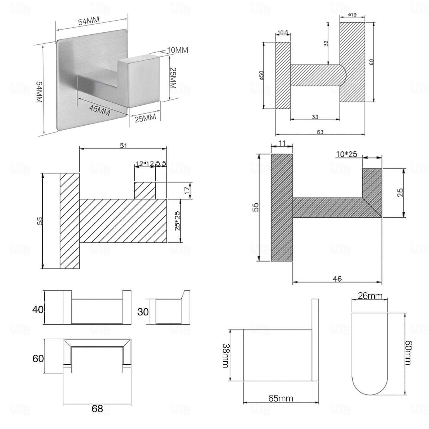 4 bucăți cârlige pentru haine, montate pe perete, cârlige pentru prosoape de baie, oțel inoxidabil 304, pentru bucătărie baie 2025 - $59.99 –P1