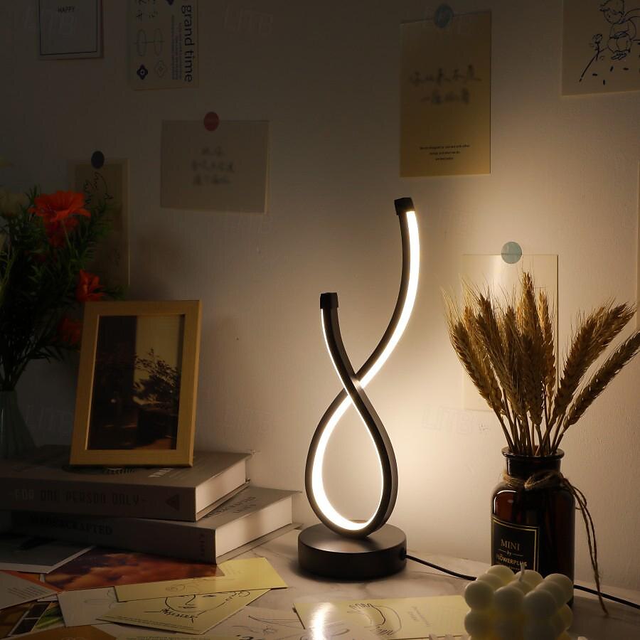 dimming bordlampe usb moderne minimalistisk kreativ design 3-farger, nattbord stue atmosfære lampe 2025 - $59.99 –P5