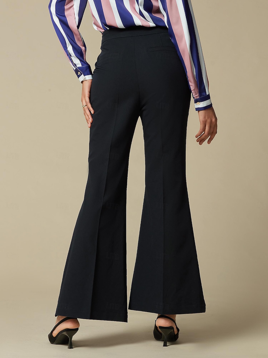 Boot-cut broek met hoge taille en elasticiteit 2025 - $64.99 –P2