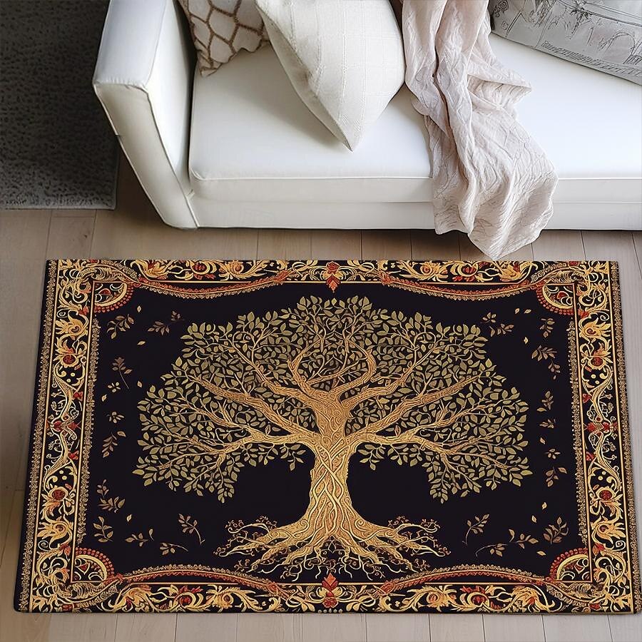 Baum des Lebens, Vintage-Boho-Teppich, Küchenmatte, rutschfeste, ölbeständige Bodenmatte, Wohnzimmerteppich, Innen- und Außenmatte, Schlafzimmerdekoration, Badezimmermatte, Eingangsteppich, Fußmatte 2025 - $15.49 –P14