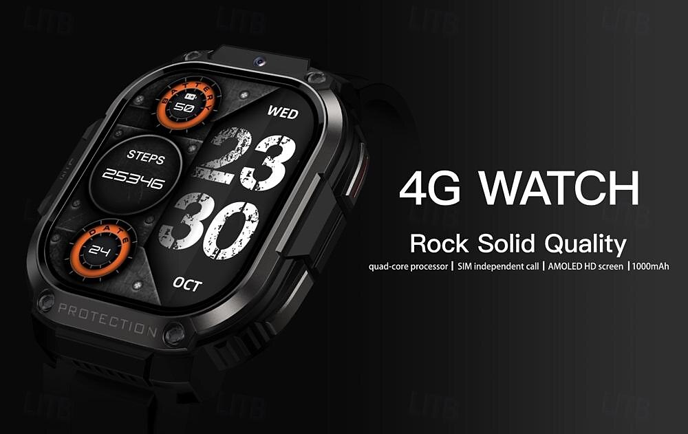 696 DM63 Smart Watch 2.13 inch 4G LTE Cellular Smartwatch Phone Bluetooth 4G Pedometer Call Reminder Heart Rate Monitor Compatible with Android iOS Men GPS Hands-Free Calls with Camera IP 67 48mm 2025 - $165.99 –P1