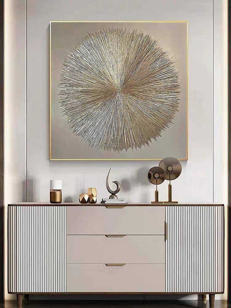 золото серебро лист холст искусство ручная роспись абстрактная оригинальная современная серебряная фольга текстурированная акриловая картина для гостиной настенное искусство домашний декор растянутая 2026 - $114.99 –P2