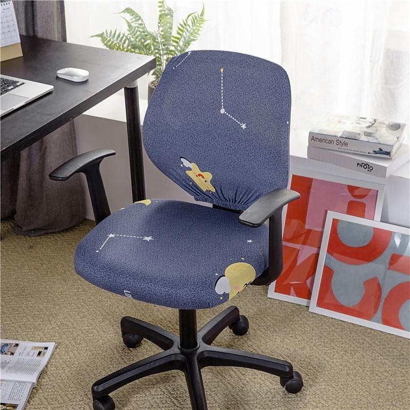 Capa para cadeira de escritório, capa para cadeira de mesa de computador, spandex elástico, anti-poeira, divisão universal, giratória, protetor de capa para cadeira giratória, conjunto de 2 peças, de 2025 por $16.99 –P17