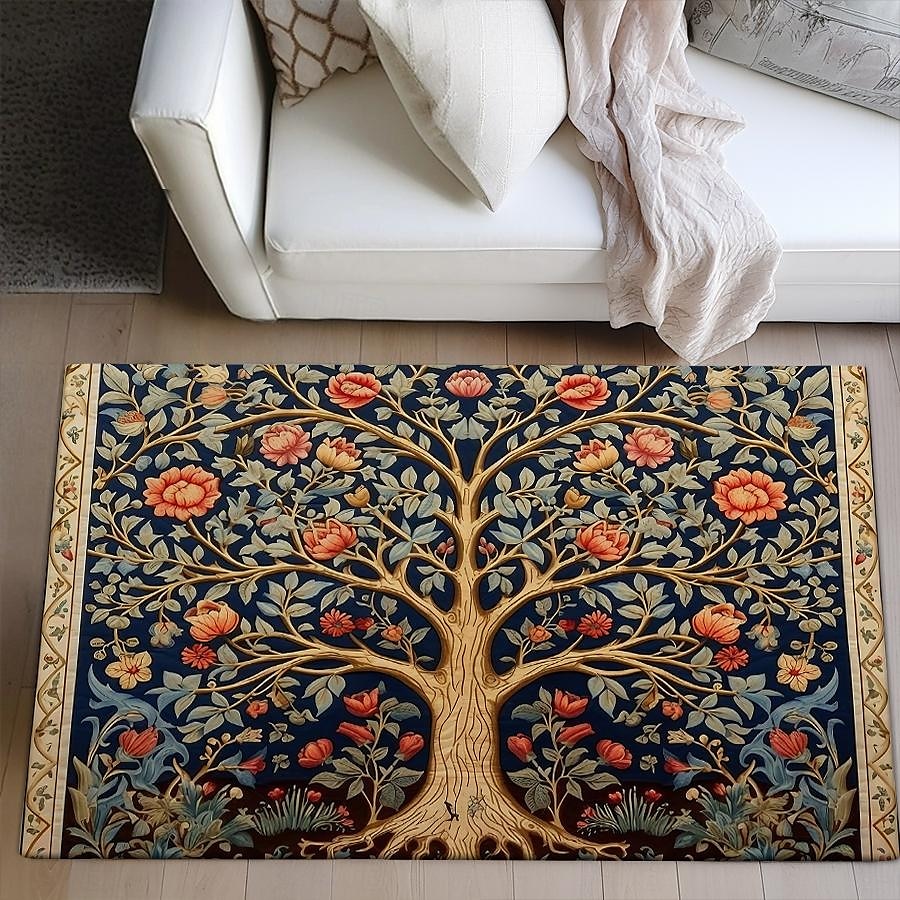 Baum des Lebens, Vintage-Boho-Teppich, Küchenmatte, rutschfeste, ölbeständige Bodenmatte, Wohnzimmerteppich, Innen- und Außenmatte, Schlafzimmerdekoration, Badezimmermatte, Eingangsteppich, Fußmatte 2025 - $15.49 –P18