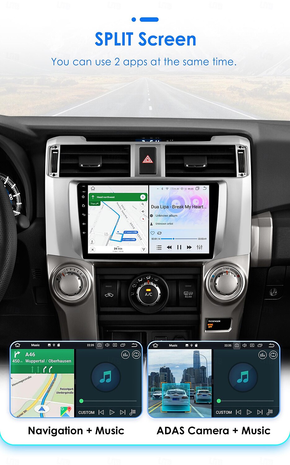 Автомобильное радио с Android 12 для Toyota 4runner 4runner 2009-2019, мультимедийный плеер, стерео, Wi-Fi, BT Carplay, головное устройство с навигацией 2025 - $264.29 –P15