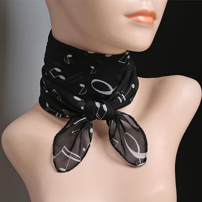 Stippen Retro vintage Jaren '50 Vierkante chiffon sjaal Kostuum Dames Maskerade Feestavondkleding Maskerade Vrijgezellenfeest Volwassenen Shawl 2025 - $11.49 –P4