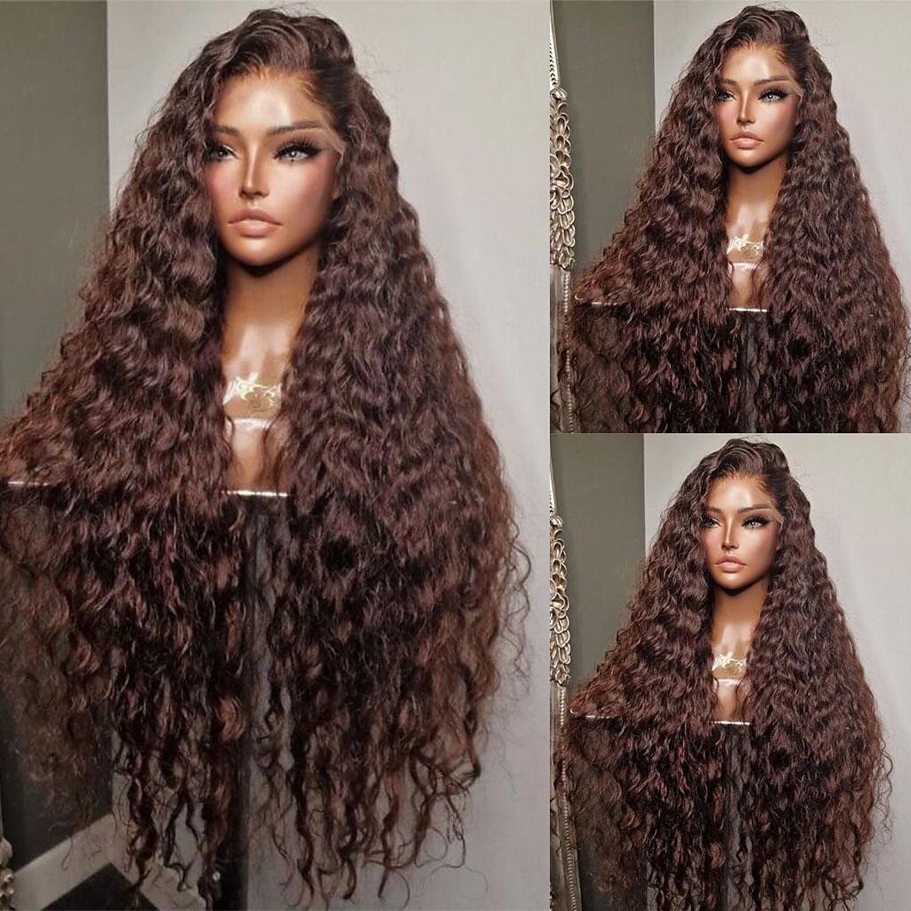 cheveux vierges non transformés 13x4 perruque avant en dentelle partie libre cheveux brésiliens bouclés perruque auburn 130% 150% densité avec des cheveux de bébé pré-épilés pour les femmes longue de 2025 ? $267.09 –P3
