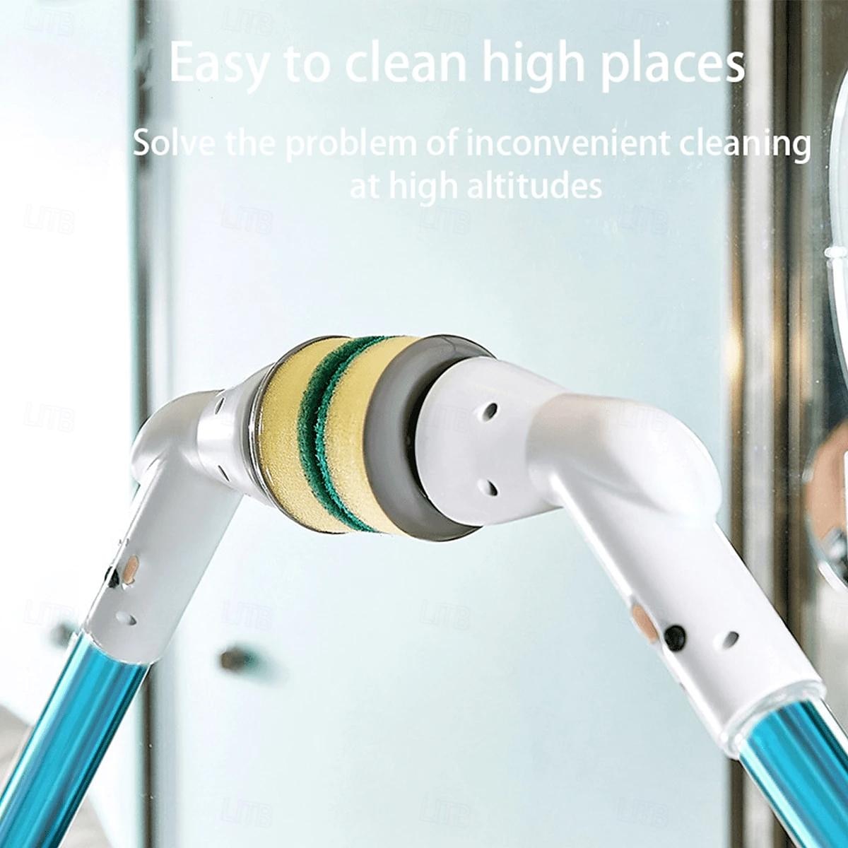 Purificador giratório elétrico com cabeça de escova substituível 5/6, purificador de banheiro sem fio com alça longa ajustável, purificador de chuveiro recarregável, banheiro, cozinha, banheira, de 2025 por $15.99 –P5
