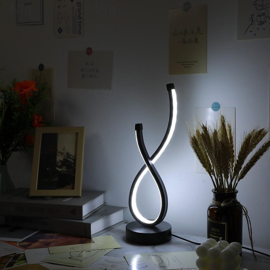 dimming bordlampe usb moderne minimalistisk kreativ design 3-farger, nattbord stue atmosfære lampe 2025 - $59.99 –P6