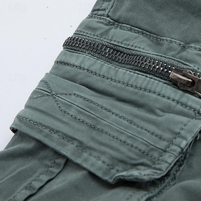 Men's Cargo Shorts Shorts Work Shorts Buttons Multi Pocket Plain Wearable Short Outdoor Daily Going out Fashion Classic Black Army Green 2025 - $35.99 –P11