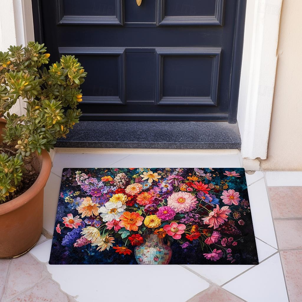 pittura colorata fiori zerbino tappetini tappeti lavabili tappetino da cucina antiscivolo tappeto a prova di olio tappeto per interni ed esterni arredamento camera da letto tappetino da bagno tappeto del 2025 a $18.49 –P11