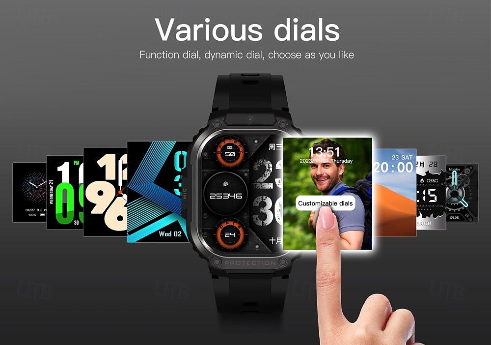 696 DM63 Smart Watch 2.13 inch 4G LTE Cellular Smartwatch Phone Bluetooth 4G Pedometer Call Reminder Heart Rate Monitor Compatible with Android iOS Men GPS Hands-Free Calls with Camera IP 67 48mm 2025 - $165.99 –P13