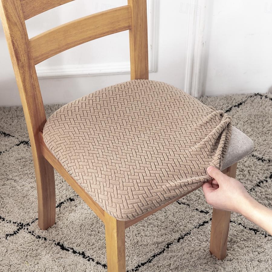 4 db sztreccs jacquard szék huzatok szék párnahuzat, levehető mosható étkezőszék huzatok pormentes étkező székhuzatok üléspárna huzatok 2025 - $25.99 –P9
