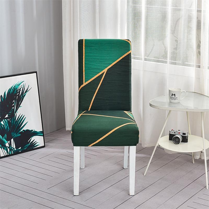 set da 4/6 pezzi per sedia da pranzo in spandex elasticizzato, fodera protettiva per sedia elasticizzata con motivo geometrico fodera per sedile con fascia elastica per sala da pranzo, matrimonio, del 2025 a $22.99 –P6