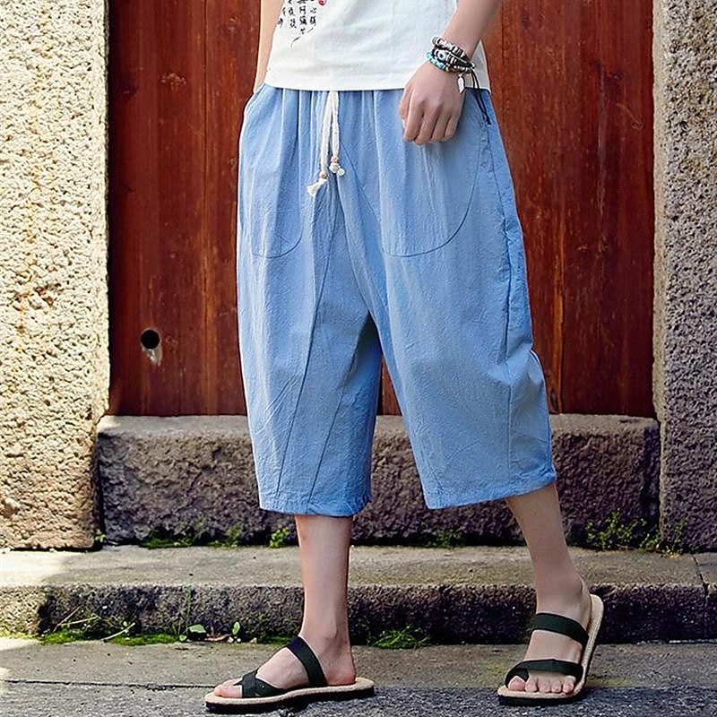 Bărbați Pantaloni de in Pantaloni de vară Pantaloni de plajă Cordon Buzunar Talie elastică Simplu Confort Respirabil Lungime gambă Zilnic Plajă Vacanță Hawaiană Boho Gri Închis 2026 - $22.99 –P11