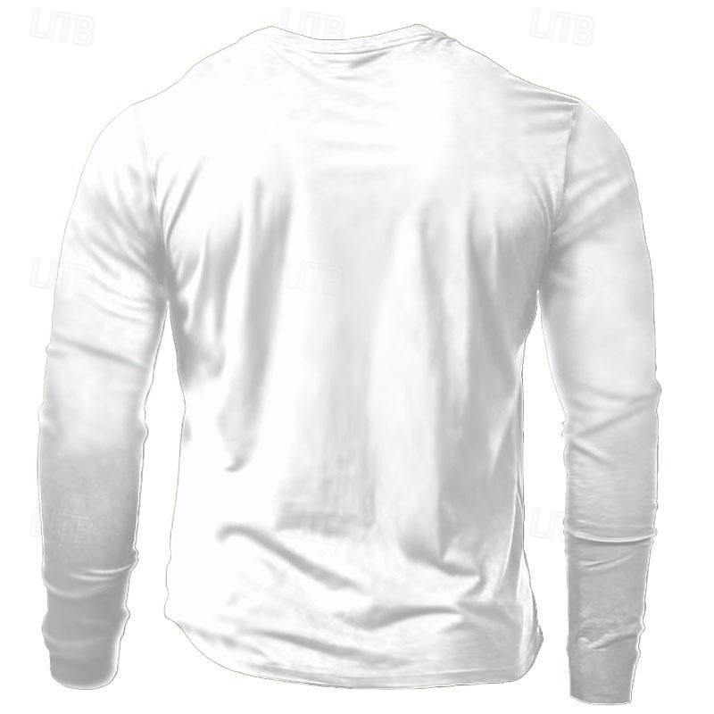 2025年 男性用 グラフィック スケルトン Tシャツ 長袖 Tシャツ 3Dプリント クルーネック シャツ ファッション カジュアル サブカルチャー スポーツ・アウトドア 祝日 お出かけ ブラック ホワイト ブルー 春 & 秋 衣類 S M L XL 2XL 3XL  コレクション – $19.99 –P7