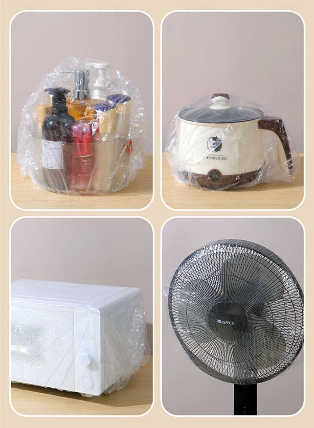 Thickened Transparent Dust Cover Universal Kitchen Rice Cooker Air Conditioner Household Appliances Transparent Film Cover Elastic Band Disposable Dust Cover 2025 - $7.99 –P10