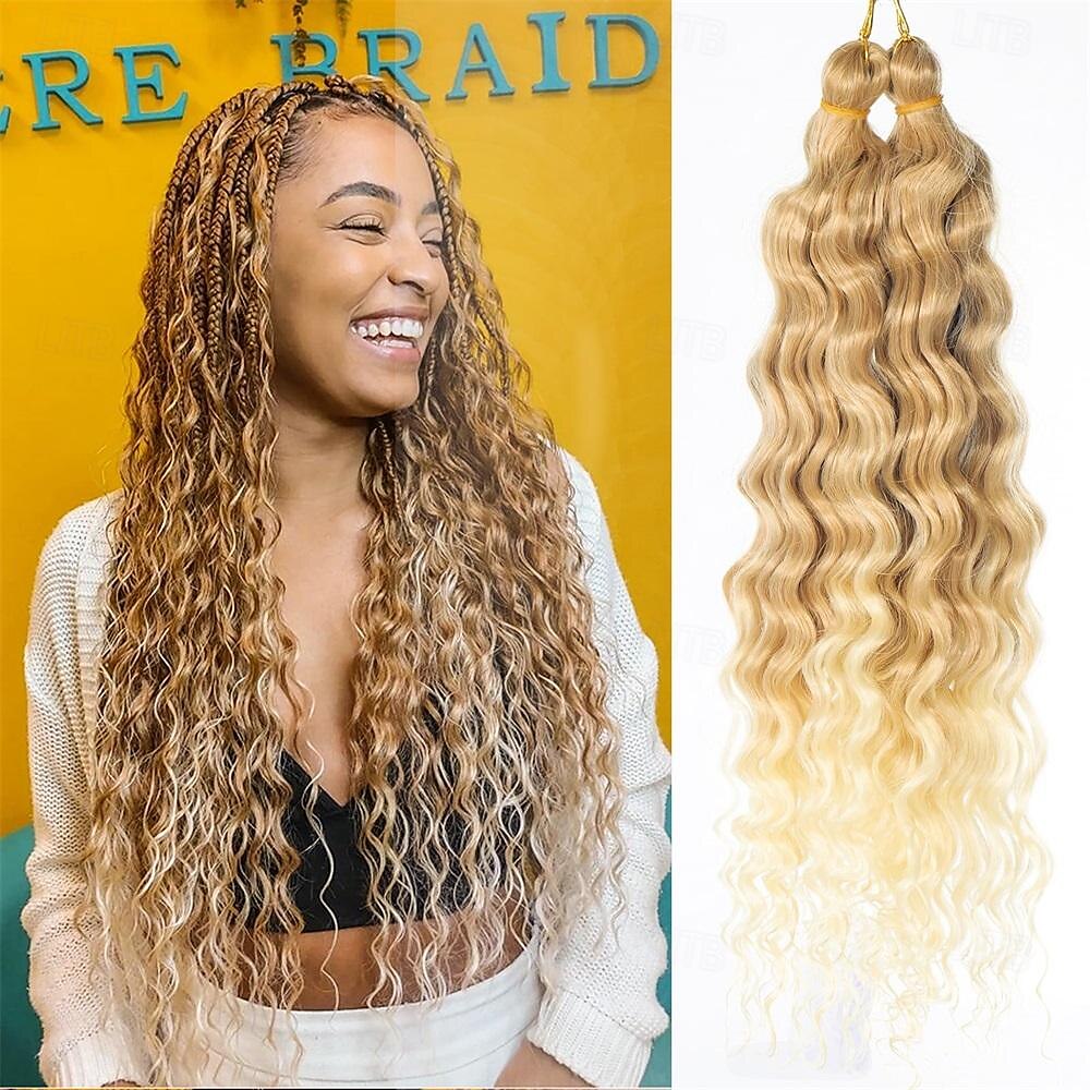 2 pack océan vague profonde crochet cheveux 16 pouces bouclés tressage cheveux pour crochet tresses déesse locs crochet cheveux dreadlock extensions de 2025 ? $28.99 –P3
