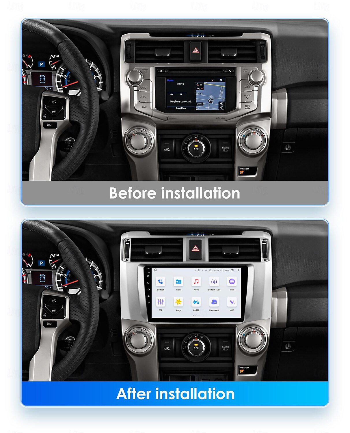 Автомобильное радио с Android 12 для Toyota 4runner 4runner 2009-2019, мультимедийный плеер, стерео, Wi-Fi, BT Carplay, головное устройство с навигацией 2025 - $264.29 –P3