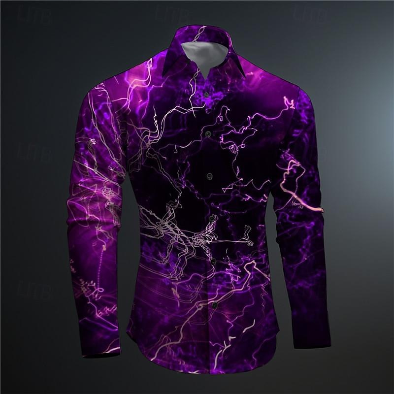 Per uomo 3D Print Geometrica Camicia con bottoni Camicie stampate Manica lunga Sottoculturale Da mare Feste Strada Primavera estate Collo ripiegabile Stampa Bottone giù Rosso Blu Viola Verde Grigio del 2025 a $26.99 –P1