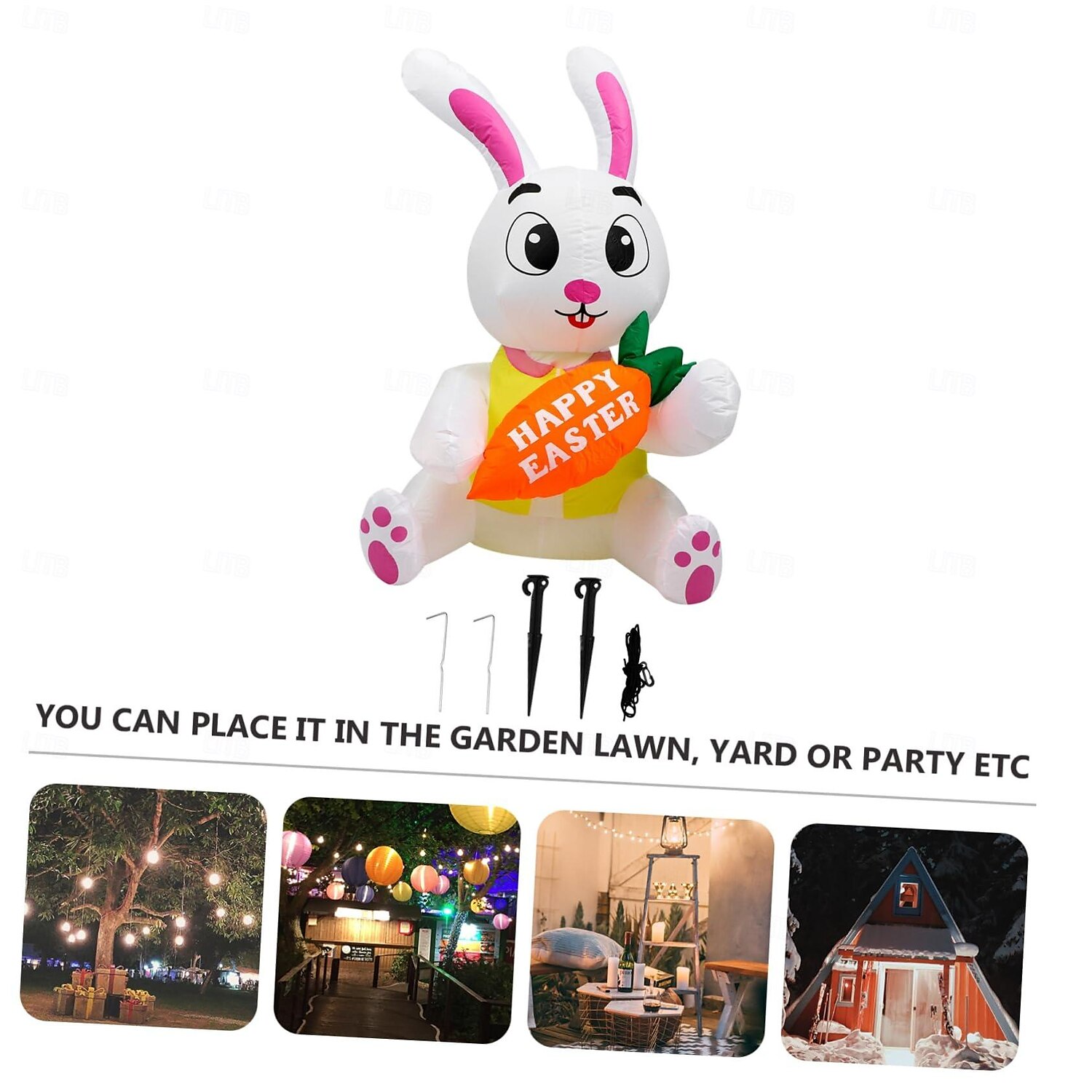 Easter Inflatable Bunny Eggs 1.5 meters with lights light up holiday decoration props 2025 - $78.99 –P6