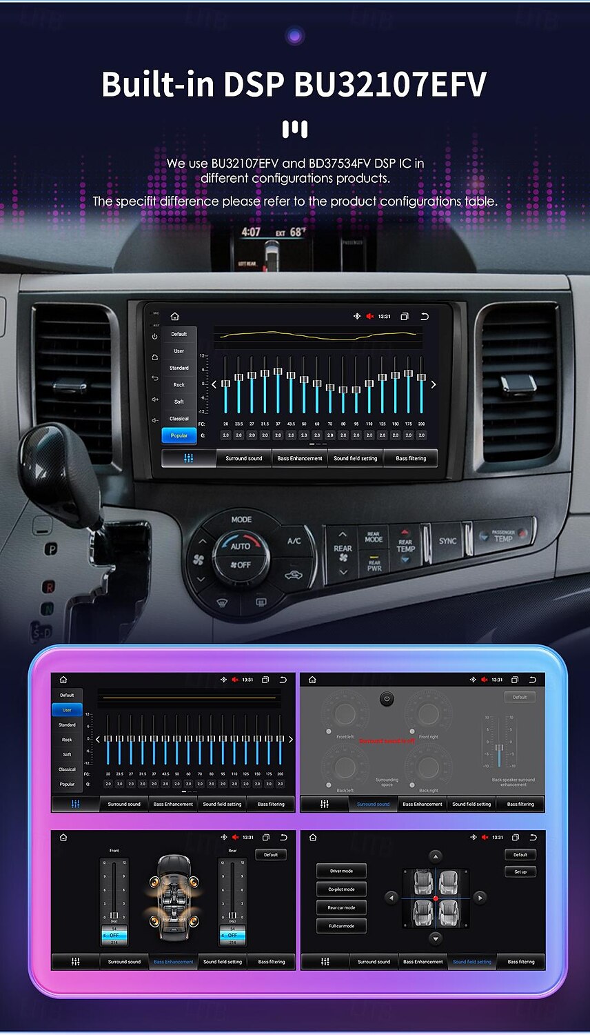 for Toyota Sienna 2011-2014 Car Radio Multimedia Video Player Navigation Stereo GPS Android Auto Carplay 2025 - $283.09 –P18